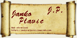 Janko Plavić vizit kartica